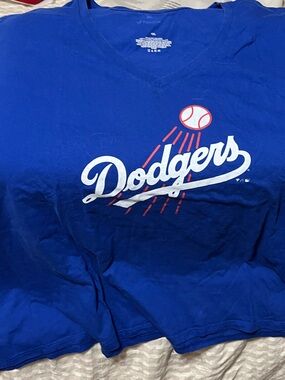 Fanatics Dodgers Royal Blue Short Sleeve Tee with White & Red Logo